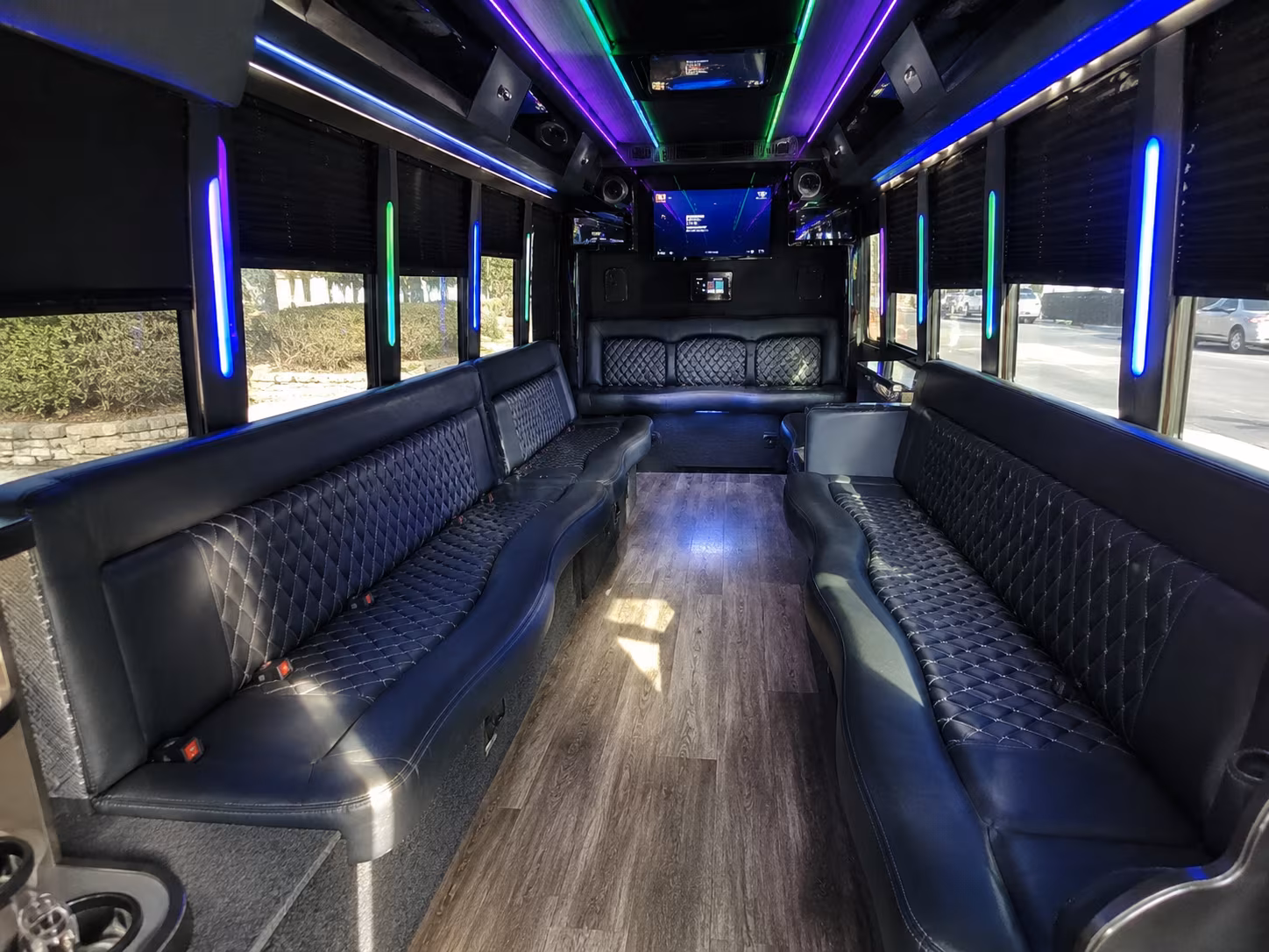 waterloo 15 passenger party bus interior