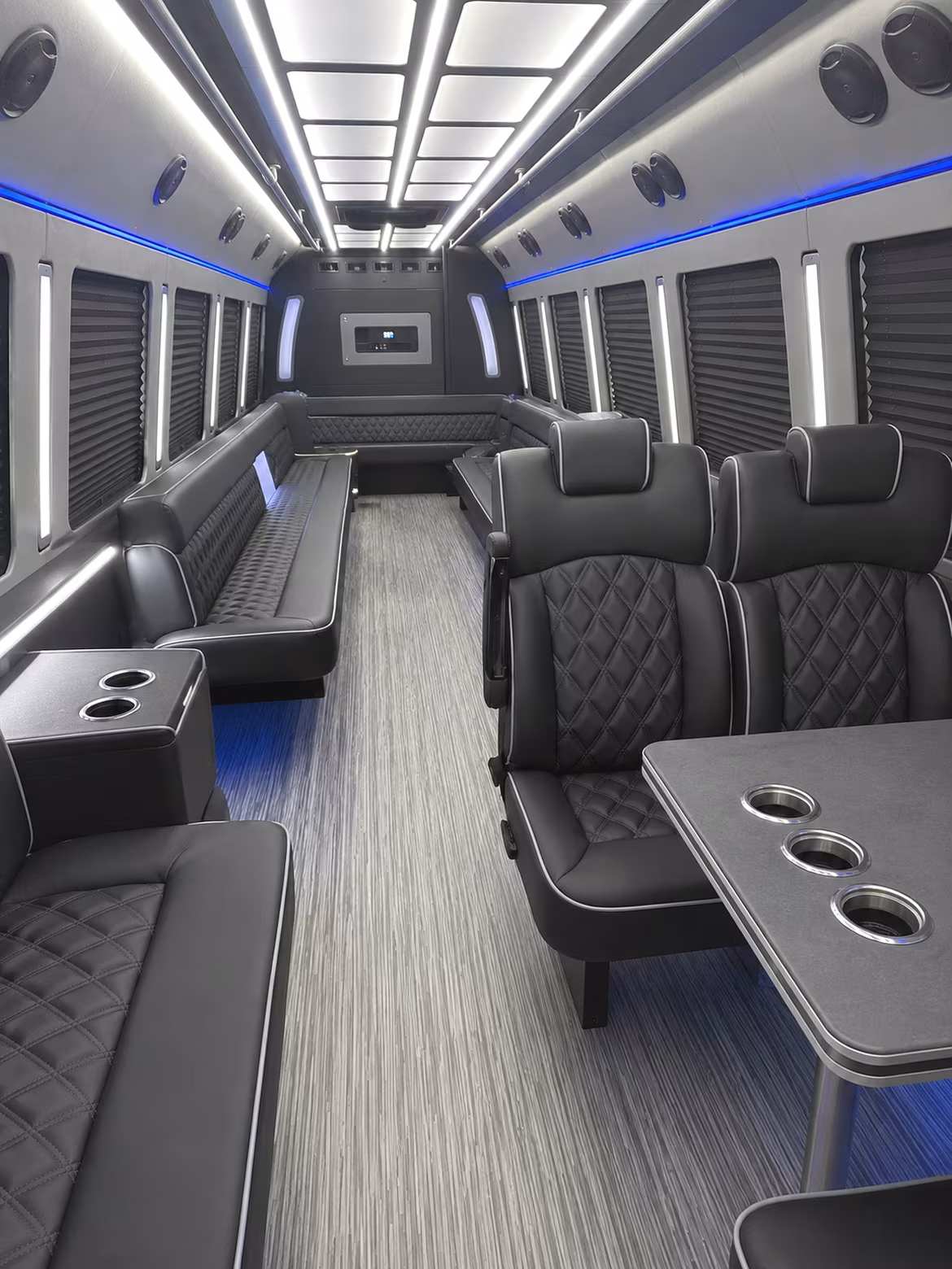 waterloo 25 passenger party bus inside