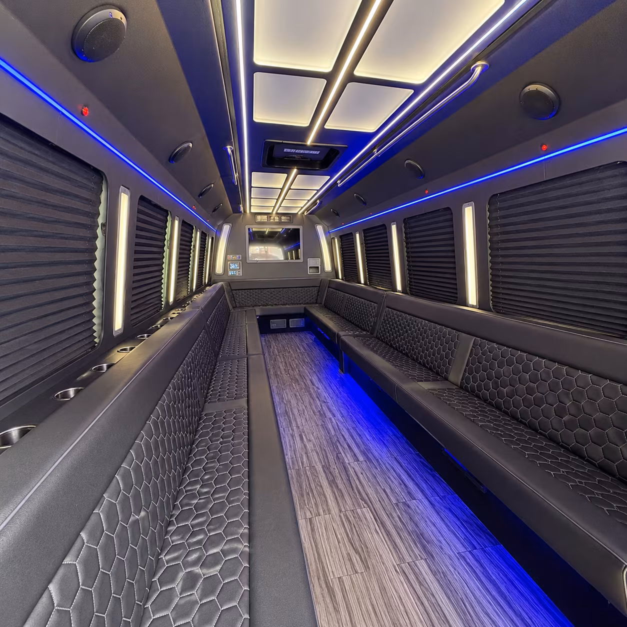 waterloo 30 passenger party bus interior