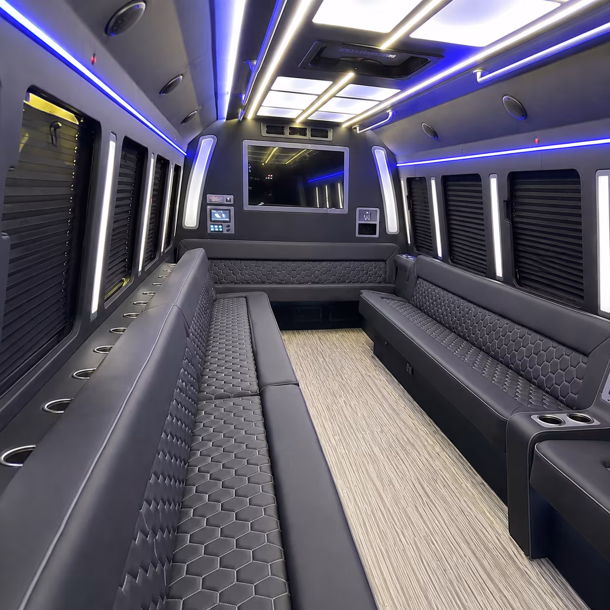 waterloo 40 passenger party bus inside